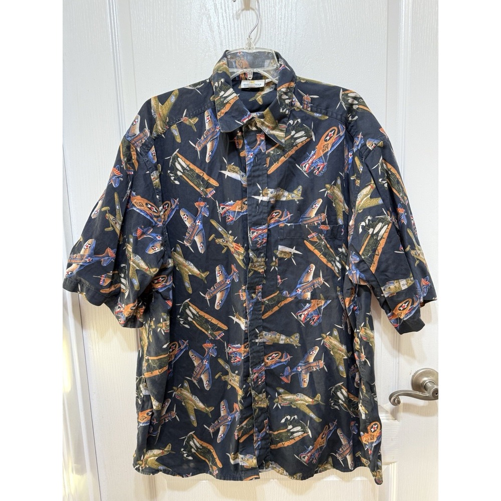 Smithsonian Institution XL Shirt Large WWII War Airplanes biplane Vintage